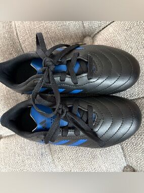 Adidas Soccer Cleats Kids Size 12K Black Blue FG – Barely Used